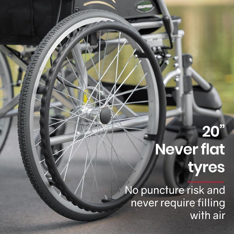 Equipmed Folding Aluminium Wheelchair Grey & Black
