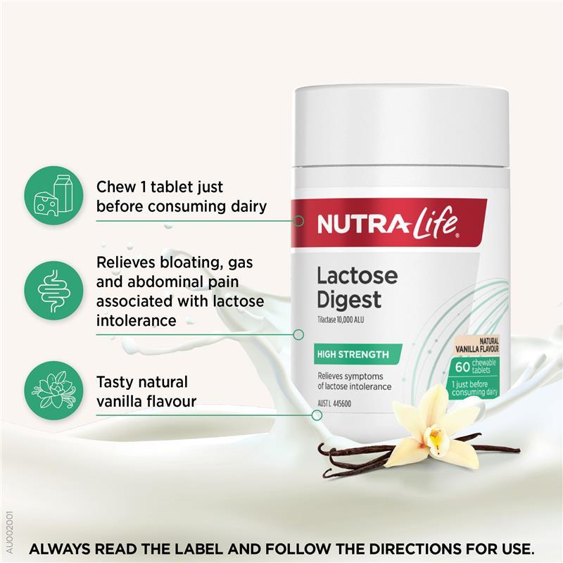Nutra-Life Lactose Digest 60 Chewable Tablets