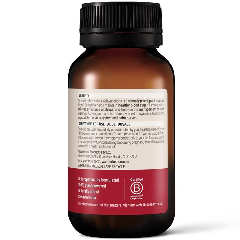Wanderlust Berberine + Ashwagandha 120 Capsules