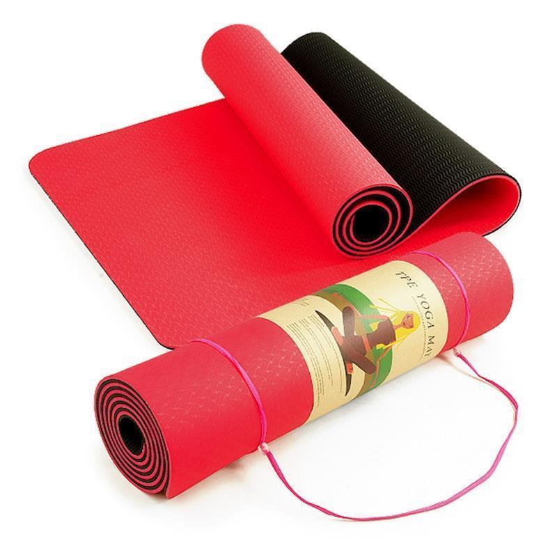 Powertrain TPE Pilates Exercise Yoga Mat 8mm Red