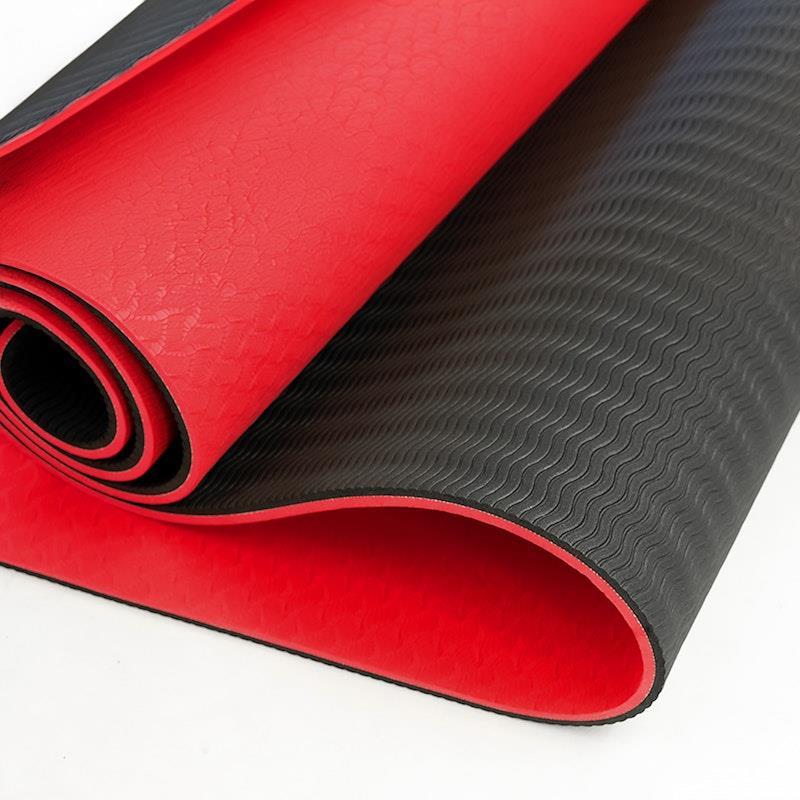 Powertrain TPE Pilates Exercise Yoga Mat 8mm Red