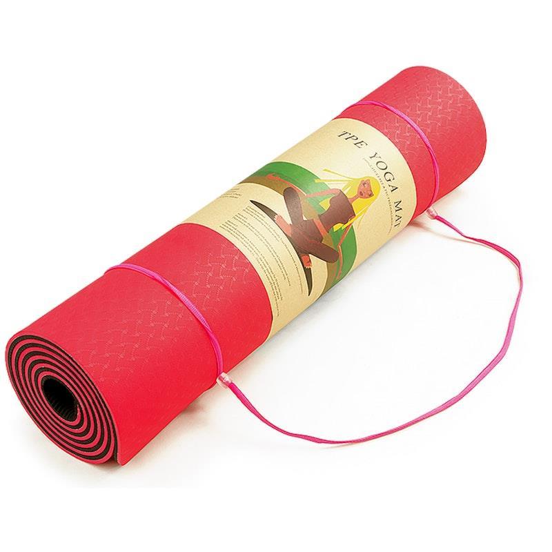 Powertrain TPE Pilates Exercise Yoga Mat 8mm Red