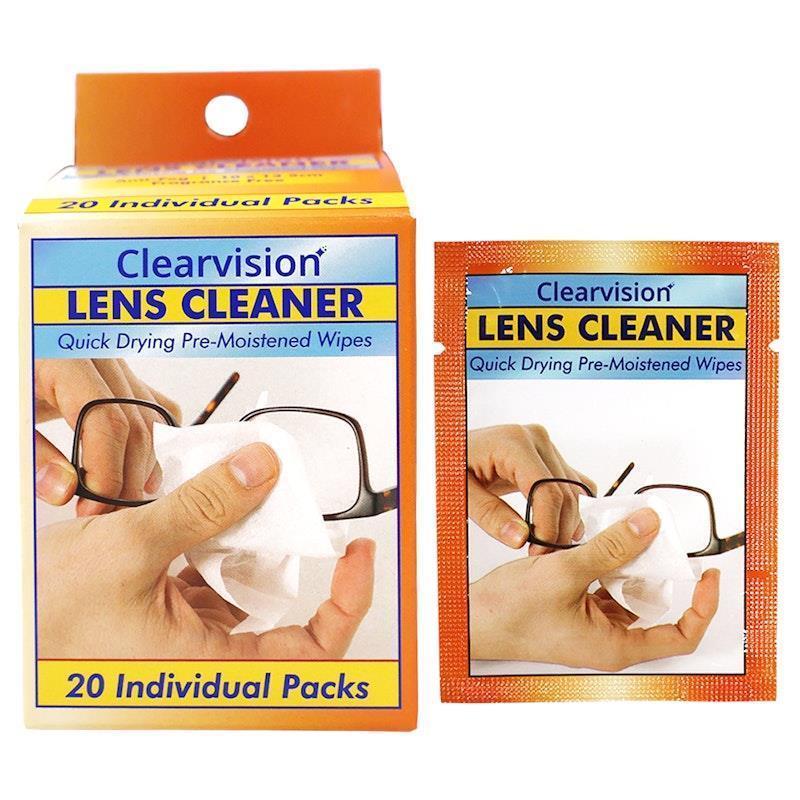 Clearvision Lens Cleaner Wipes 10 x 13.5cm 20 Pieces/Box