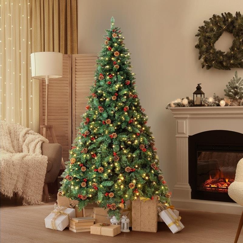 Tinseltown LED Christmas Tree 1.8M Xmas Trees Decorations Green with Ornaments 6 Feet