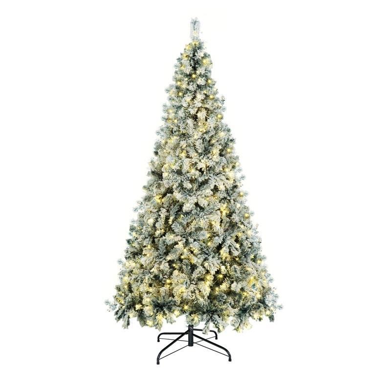 Tinseltown LED Christmas Tree 2.4M Xmas Trees White Snow Flocked Decorations 8 Feet