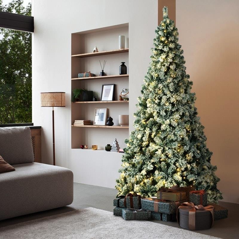 Tinseltown LED Christmas Tree 2.4M Xmas Trees White Snow Flocked Decorations 8 Feet