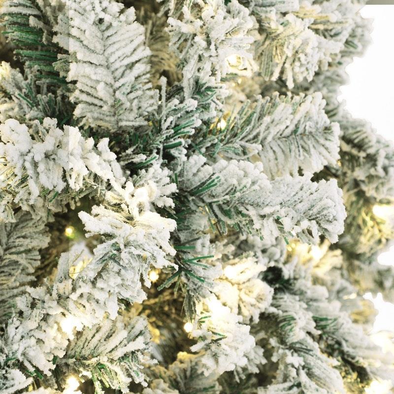 Tinseltown LED Christmas Tree 2.4M Xmas Trees White Snow Flocked Decorations 8 Feet