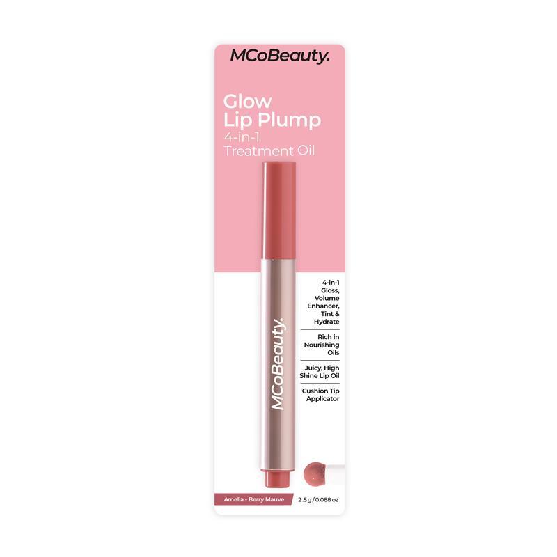 MCoBeauty Glow Lip Plump 4-in-1 Treatment Oil Amelia Berry Mauve