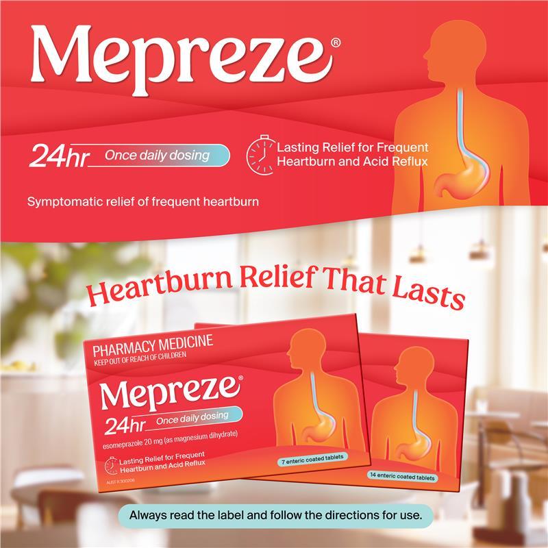 Mepreze 24Hr 20mg 7 Tablets