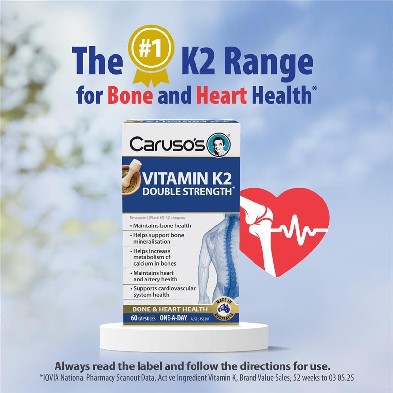 Carusos Vitamin K2 Double Strength 60 Capsules