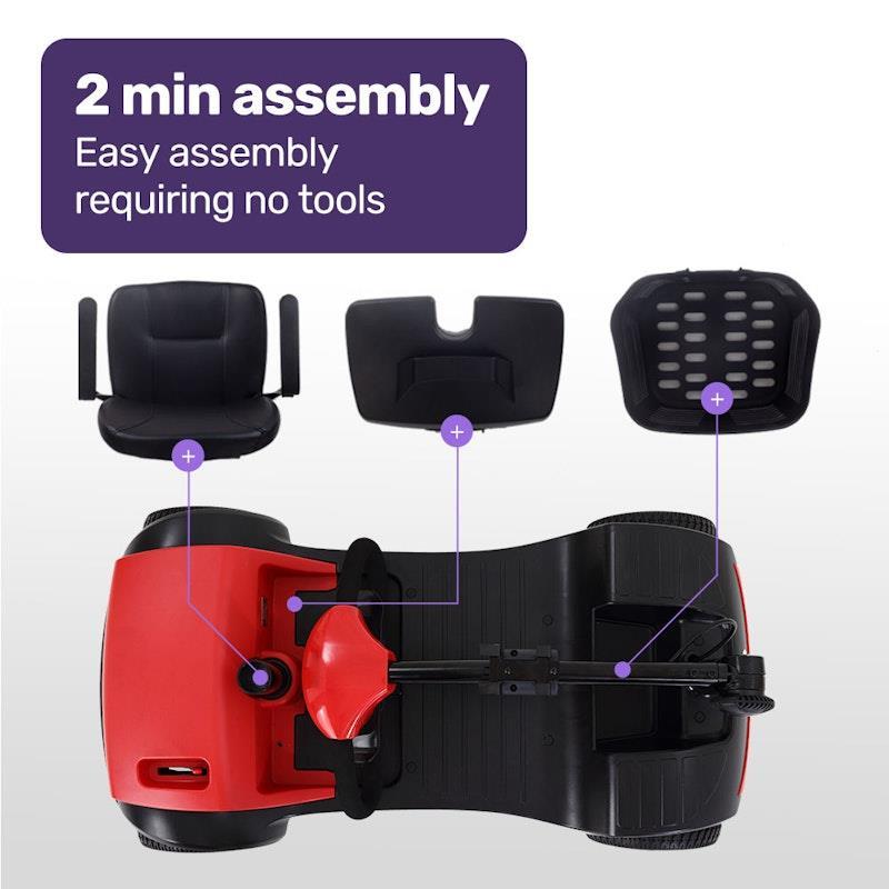 Buy Equipmed SmartRider Folding Electric Mobility Scooter Black & Red ...