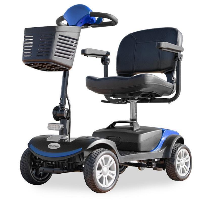 Equipmed Pathline Mid-Sized Electric Mobility Scooter For Elderly Black & Blue