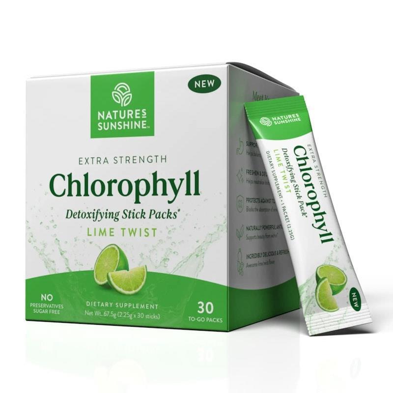 Nature's Sunshine Extra Strength Chlorophyll (30 Stick Packs) Lime Twist