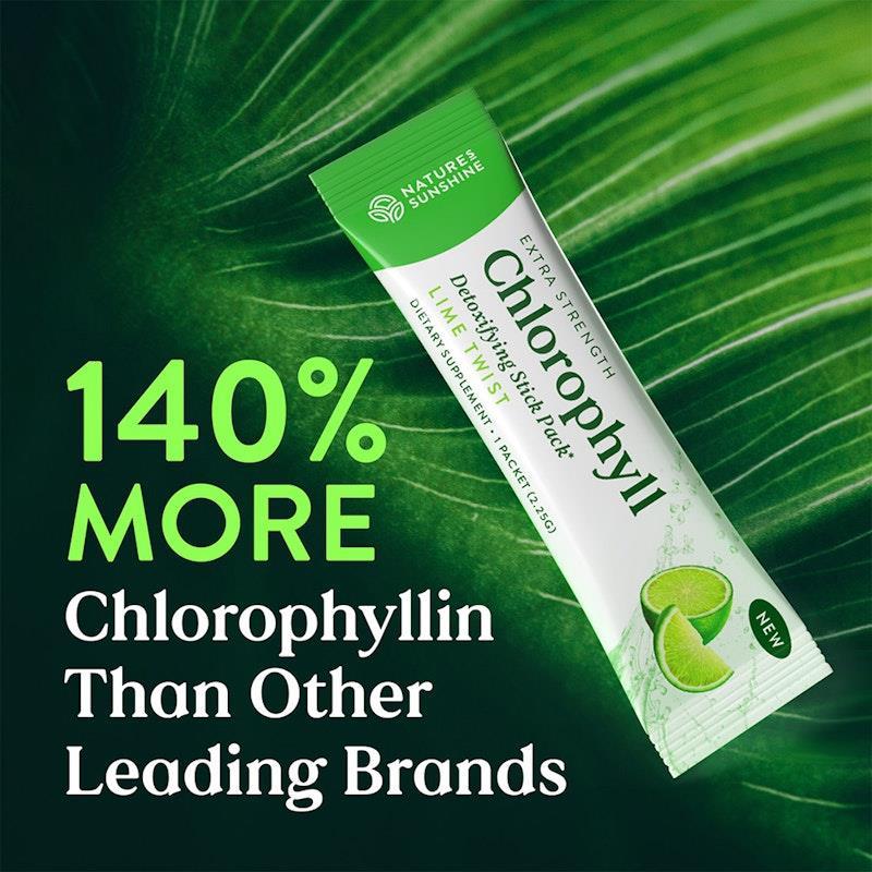 Nature's Sunshine Extra Strength Chlorophyll (30 Stick Packs) Lime Twist