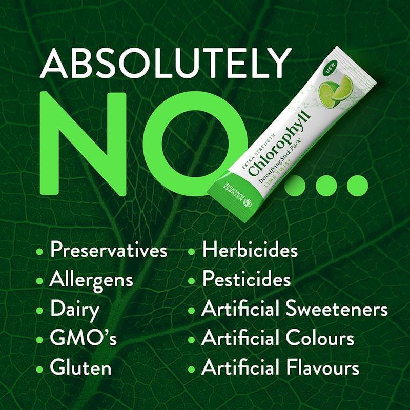 Nature's Sunshine Extra Strength Chlorophyll (30 Stick Packs) Lime Twist