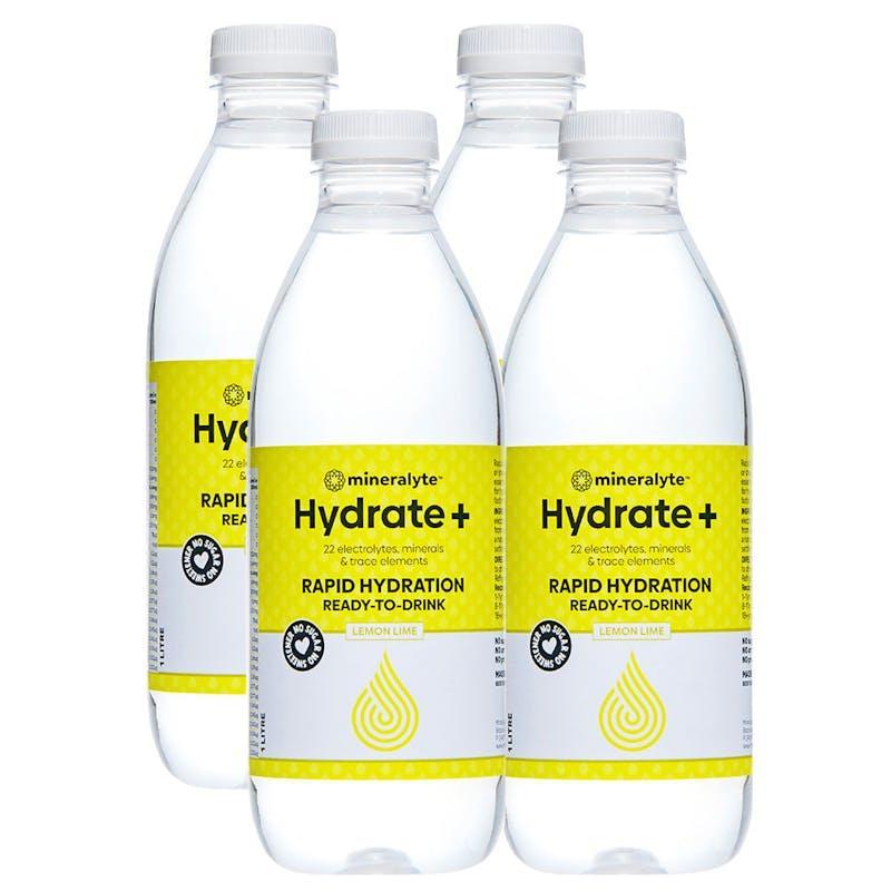 Mineralyte Hydrate+ Ready to Drink Lemon and Lime Flavoured 1Litre 4Pack