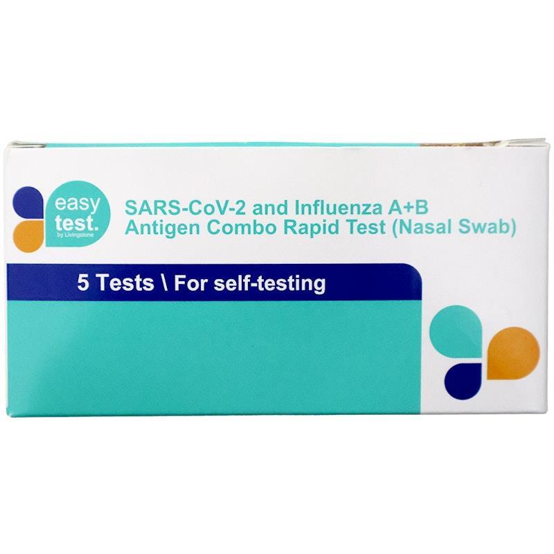 EasyTest COVID-19 Influenza A/B Antigen Combination Nasal Test Kit 5Pack