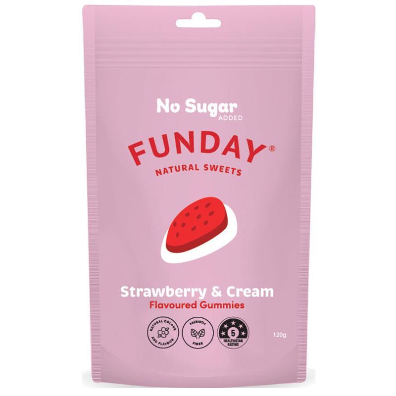 Funday Strawberry & Cream Flavoured Gummies 120g