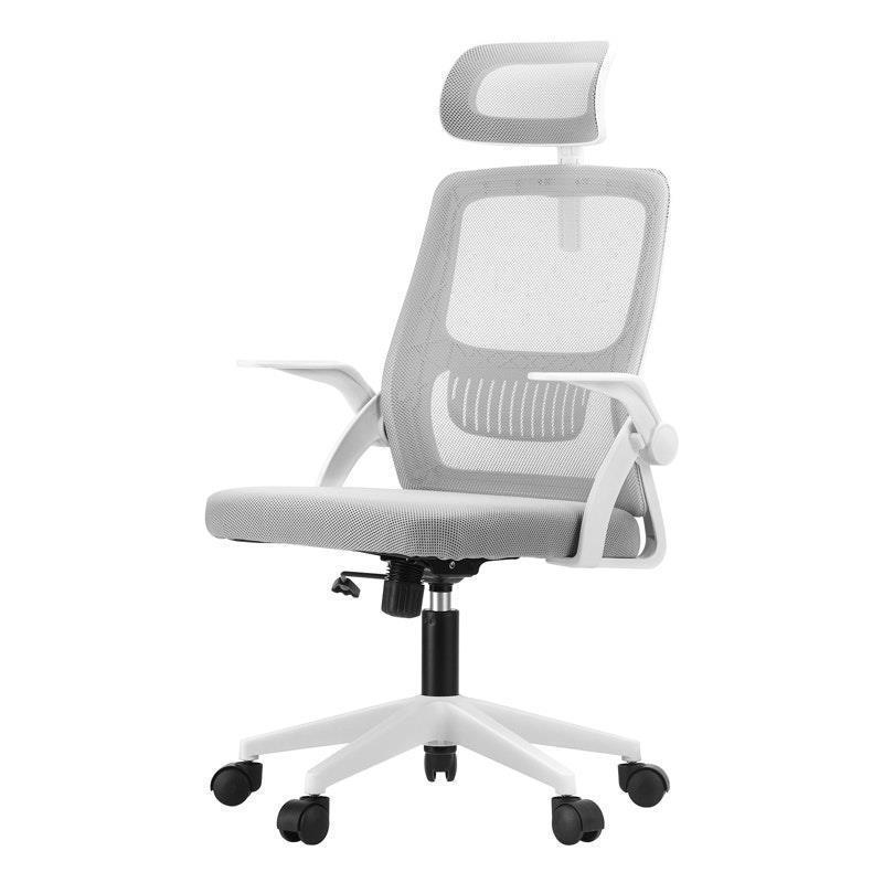 Oikiture Mesh Office Chair Executive Fabric Gaming  Racing Computer Seat White