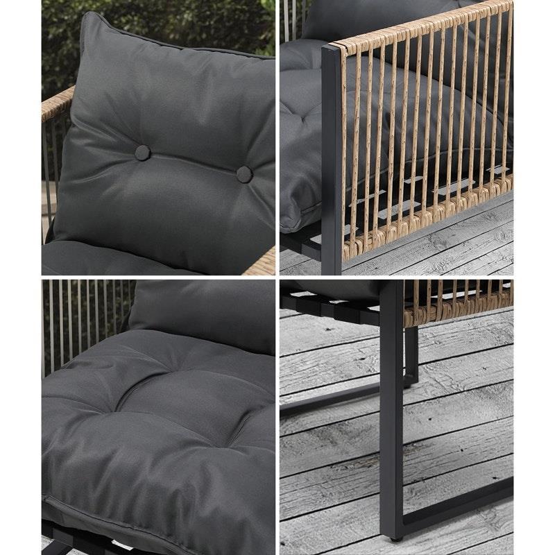Livsip 4 Piece Outdoor Furniture Setting Garden Patio Lounge Sofa Table Chairs Set