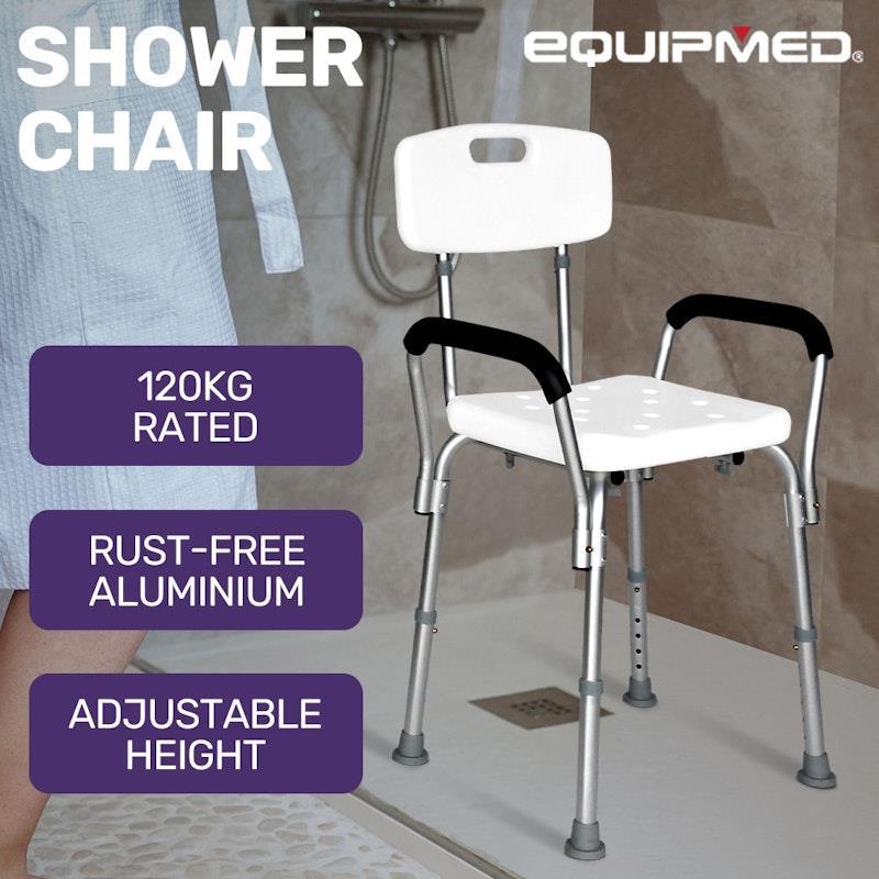 Equipmed Shower Chair Bath Seat White