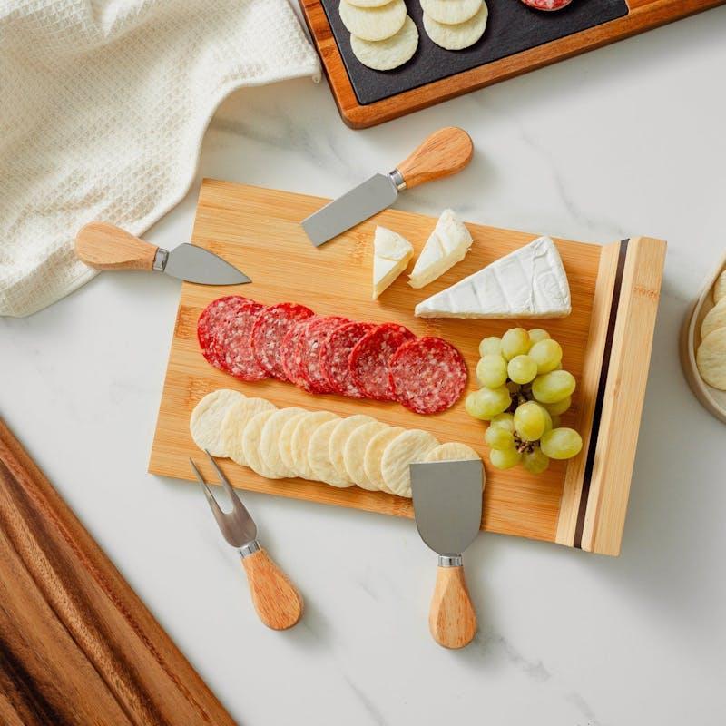 Living Today Bamboo Cheese Board and Knife Set