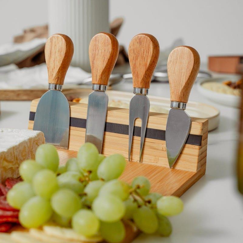 Living Today Bamboo Cheese Board and Knife Set