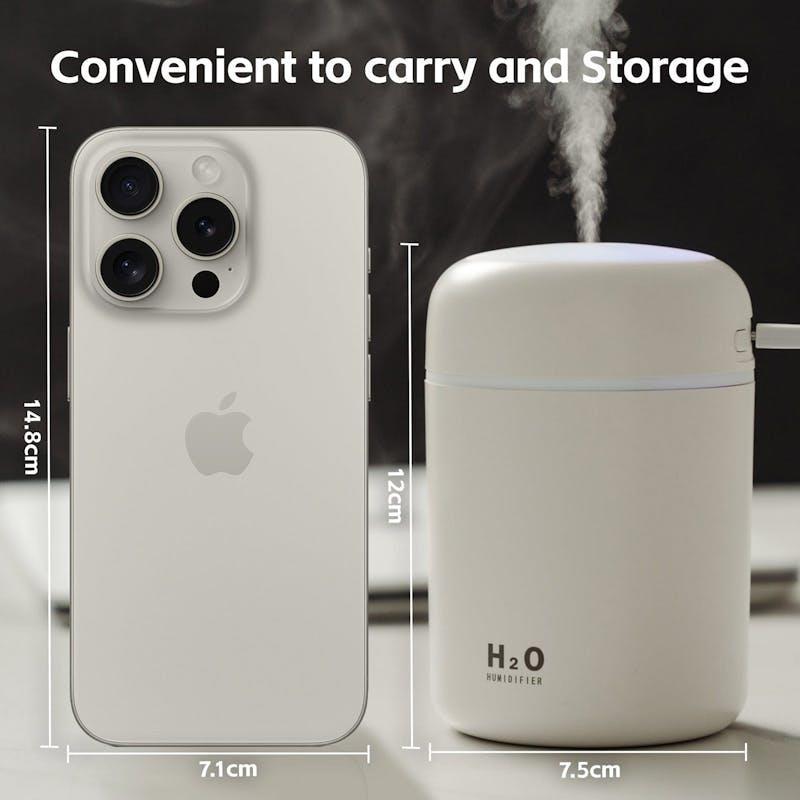 Living Today Mini Ultrasonic Cool Mist Humidifier 300ml with LED Night Light USB Portable Humidifier 1Unit