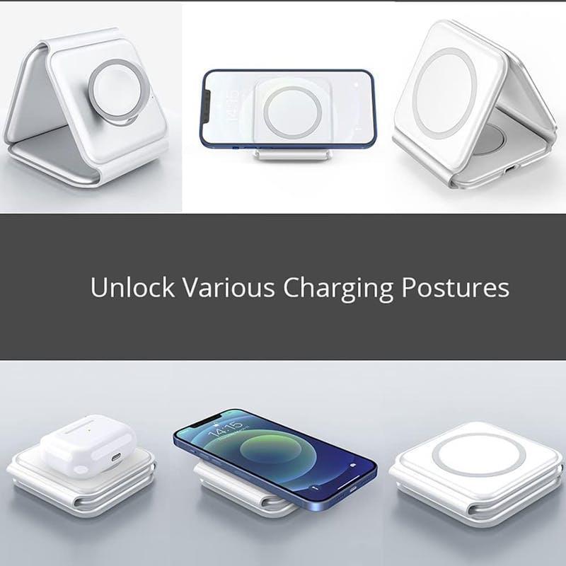 PLUGD 3 in 1 Wireless Charging Foldable Station for Apple Mag Safe 1 Piece