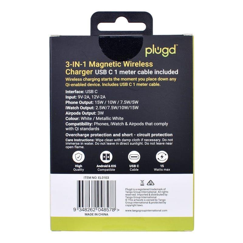 PLUGD 3 in 1 Wireless Charging Foldable Station for Apple Mag Safe 1 Piece