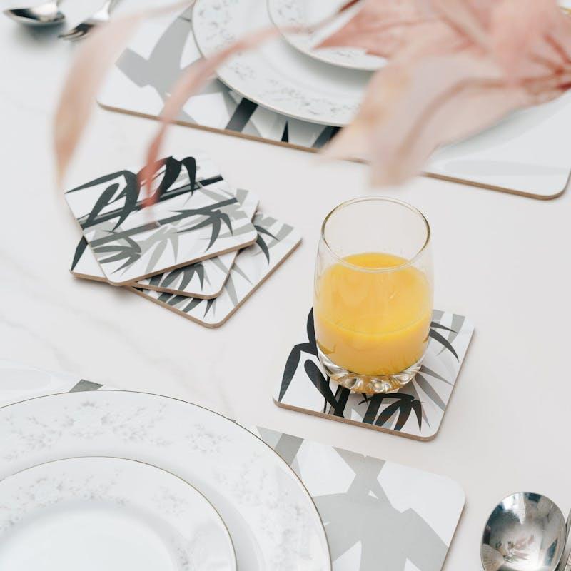 Clevinger MDF Placemats and Coasters Bamboo 8 Pieces