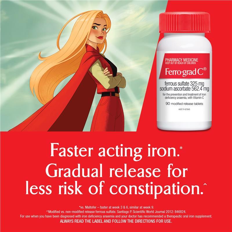 FERRO-GRAD Iron & Vitamin C 90 Tablets