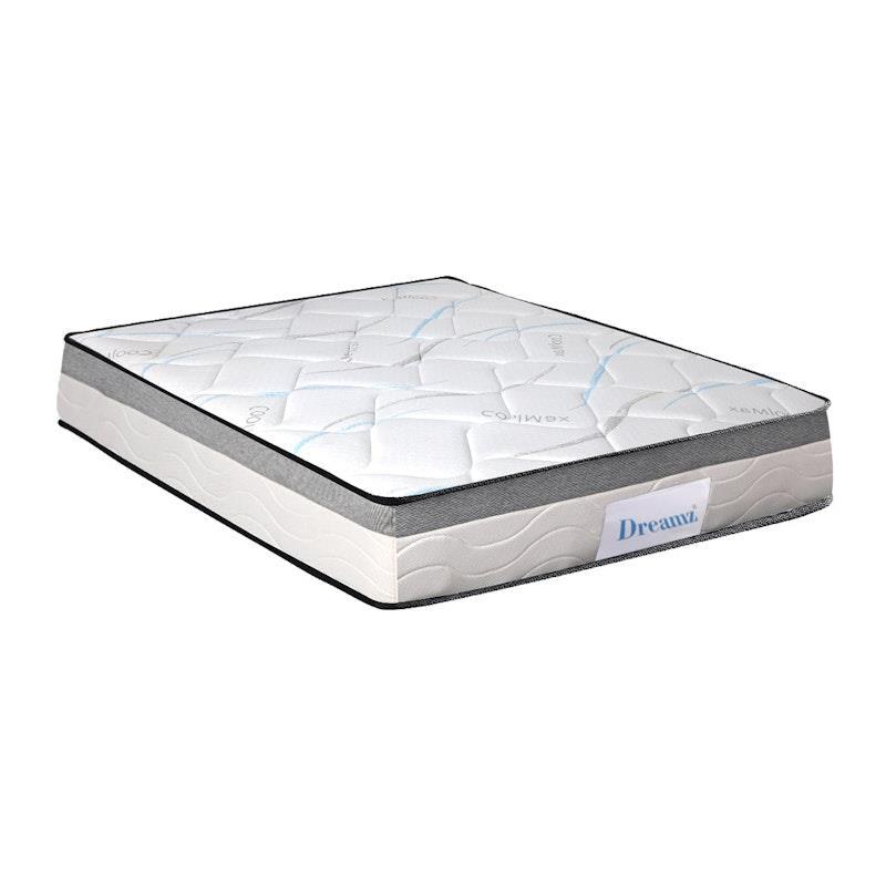DreamZ Spring Mattress Bed Pocket Tight Top Foam Medium Firm 25CM Queen