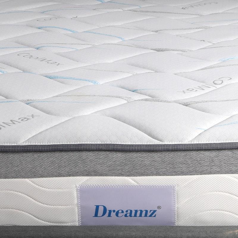DreamZ Spring Mattress Bed Pocket Tight Top Foam Medium Firm 25CM Queen