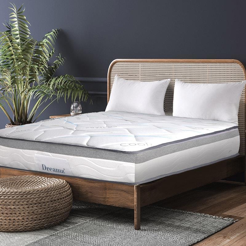 DreamZ Spring Mattress Bed Pocket Tight Top Foam Medium Firm 25CM Queen