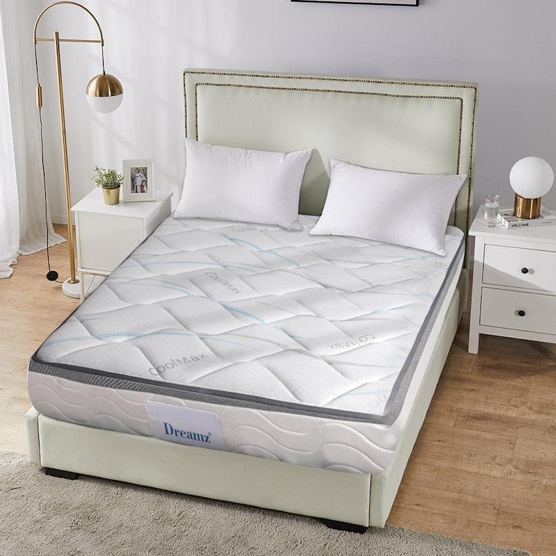 DreamZ Spring Mattress Bed Pocket Tight Top Foam Medium Firm 25CM Queen