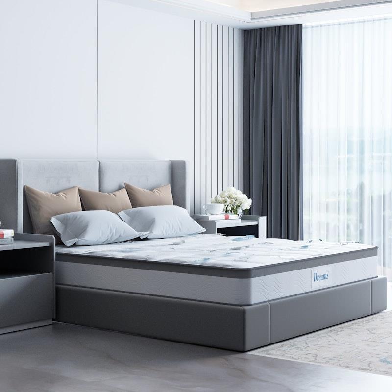 DreamZ Spring Mattress Bed Pocket Tight Top Foam Medium Firm 25CM Queen