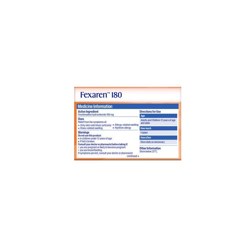 Fexaren 180mg 70 Tablets