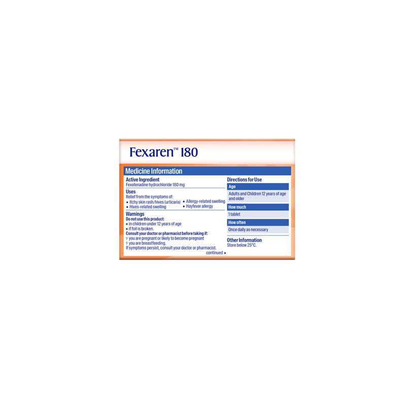 Fexaren 180mg 30 Tablets