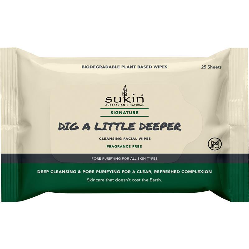Sukin Signature Dig A Little Deeper Pore Purifying Wipes 25 Pack