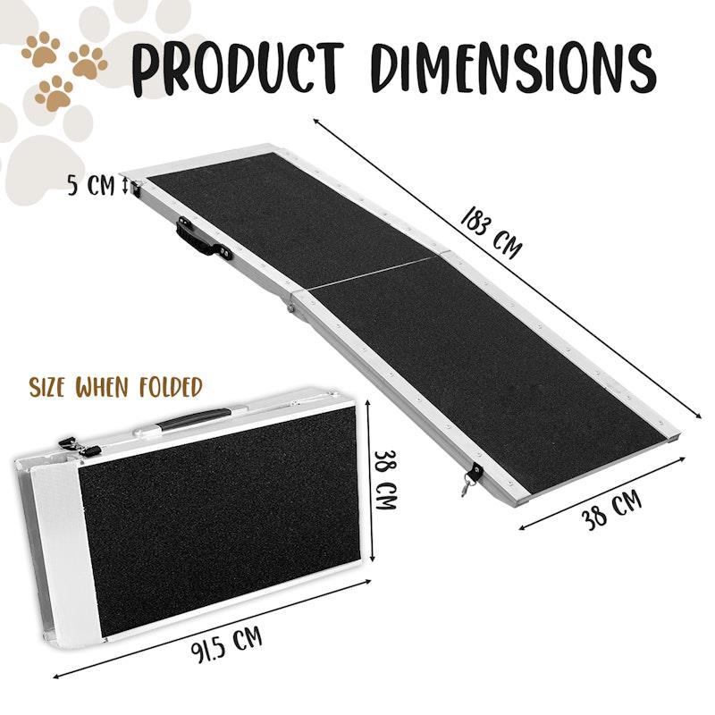 Furtastic Aluminium Foldable Dog Ramp 183 x 38cm