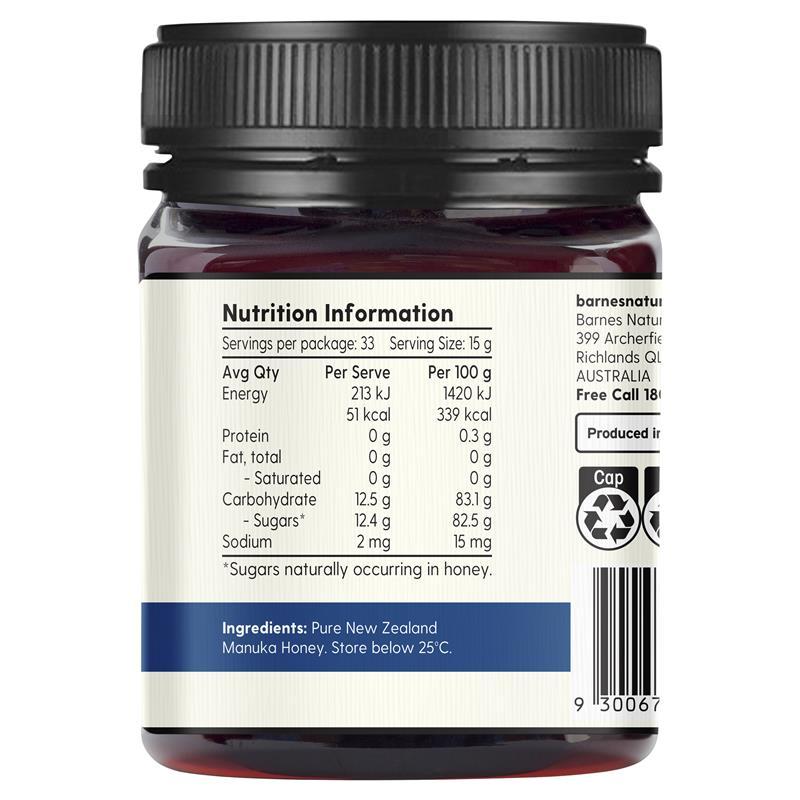 Barnes Naturals New Zealand Manuka Honey 500g MGO 550+