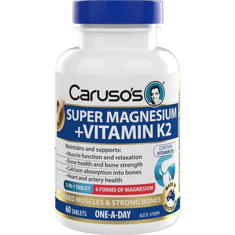 Carusos Super Magnesium + Vitamin K2 60 Tablets