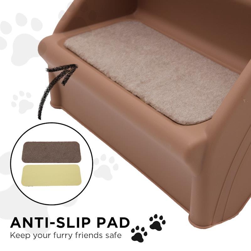 Furtastic 50cm Foldable Pet Stairs Ramp Brown