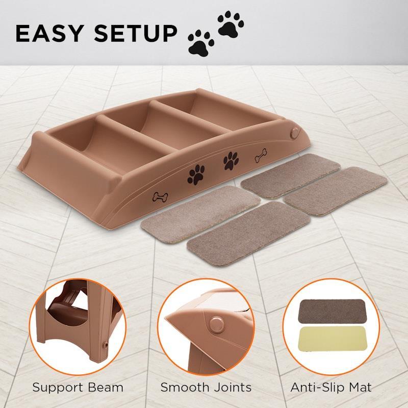 Furtastic 50cm Foldable Pet Stairs Ramp Brown
