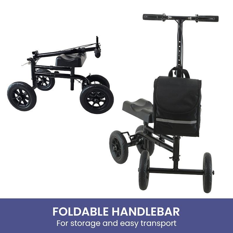 Orthonica Foldable Steel Mobility Knee Scooter Walker Black