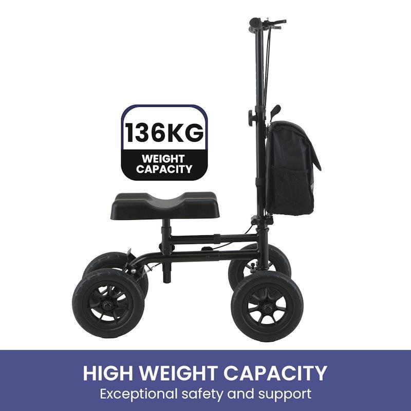 Orthonica Foldable Steel Mobility Knee Scooter Walker Black
