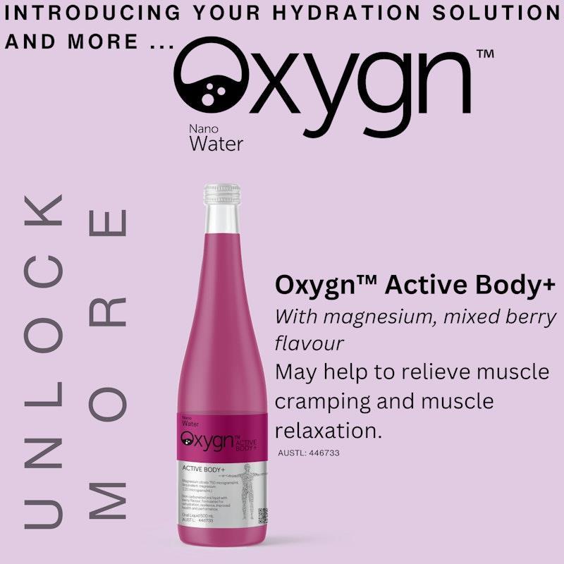 Oxygn Active Body + Nano Water 500mL 12 Pack