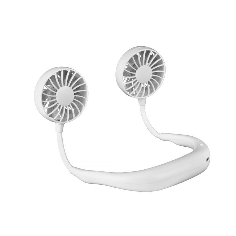 Living Today Sports Rechargeable Neck Fan Portable 3 Speeds USB Charging White