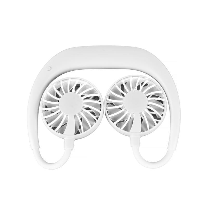 Living Today Sports Rechargeable Neck Fan Portable 3 Speeds USB Charging White